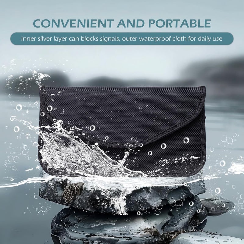 leechio 2 PCS Faraday Bags for Phones, Faraday Bag Pouch Shield Cage Wallet Phones, Anti-tracking Anti Theft Car Protection Signal, Signal Blocker Pouch Case Bag Handset Function Bags (Black) - Image 5